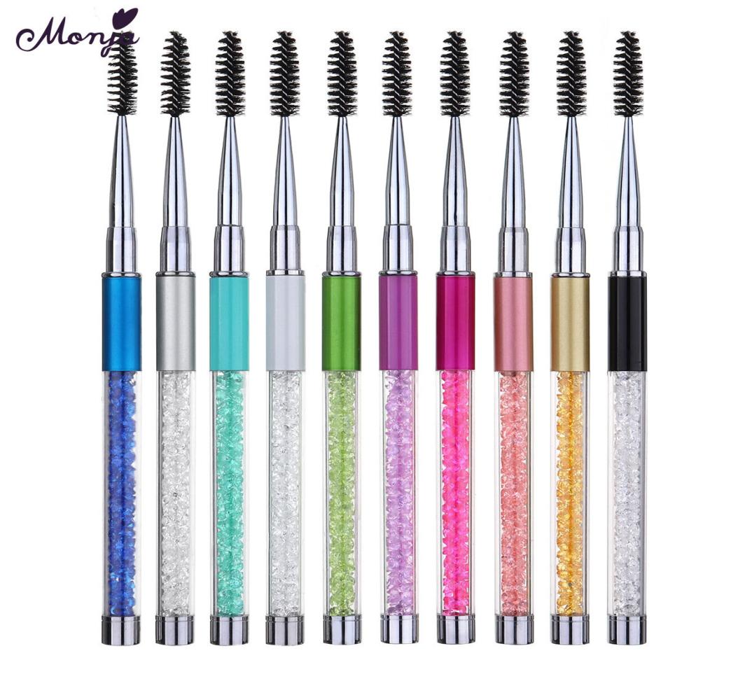 

Plastic pole eyelash brush spiral eyelash brush rhinestone pole with pen sleeve eyelash brush whole1408517