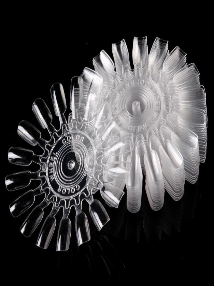 

1000PCSlot Wheel Polish Color Display Chart Round False Nail Tips Nail Art Design Acrylic Polish Natural Clear F0035X3325044, Transparent