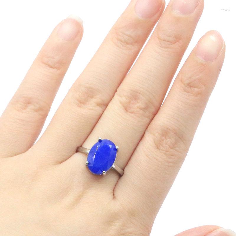 

Cluster Rings 14x10mm Lovely Cute 3.4g Real Blue Sapphire Females Engagement Silver Eye Catching