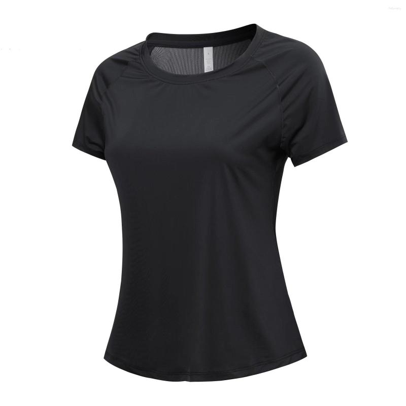 

Active Shirts 2023 Quick-drying Top Women's Summer Thin Slim T-shirt Breathable Round Neck Blouse Running Fitness Yoga Sports Short, Black