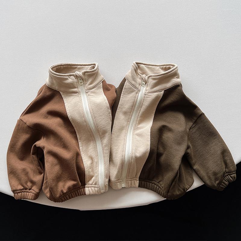 

Jackets Baby Girls Boys Cardigan Coat Splicing Cotton Long Sleeve Casual Loose Spring Autumn 1-6Yrs Kids, 2293 black