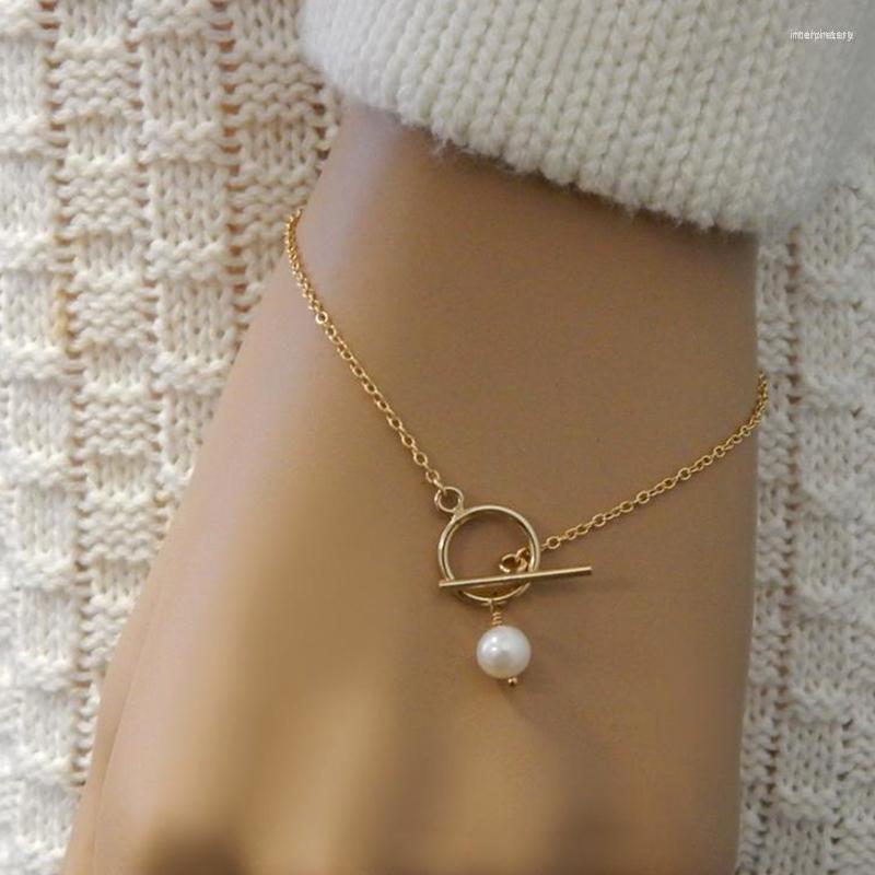 

Link Bracelets Pearl Freshwater Ladies Real Exquisite Golden Clasps Single