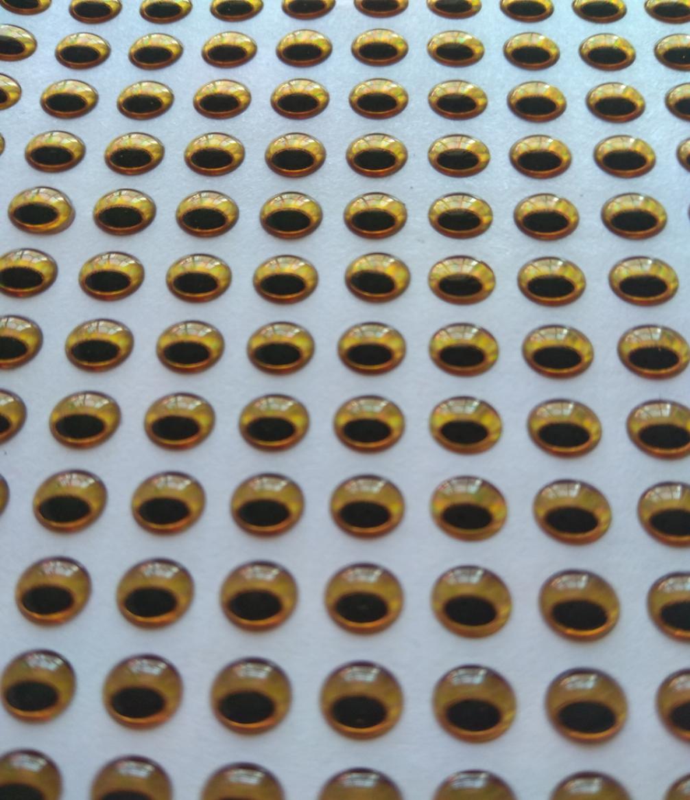 

300pcs 4mm 5mm 6mm Oval Shaped Pupil Yellow 3D Holographic Lure Eyes with Eyebrow Crankbaits Fly Tying Jigs1221431
