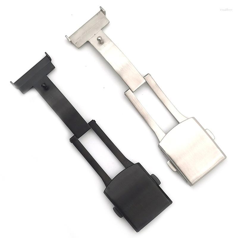 

Watch Bands 18mm 20mm 22mm Silver Black Stainless Steel Band Folding Buckle Double Fold Safety Deployment Clasp Metal Accessories