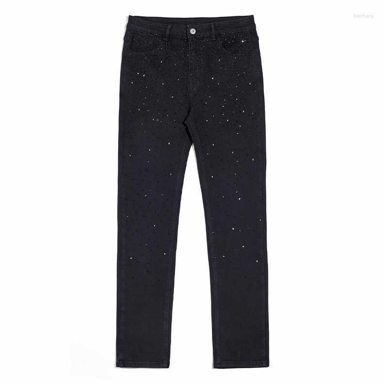 

Men's Jeans Rt0110 Fashion Men's 2023 Runway Luxury European Design Party Style Clothing, Black