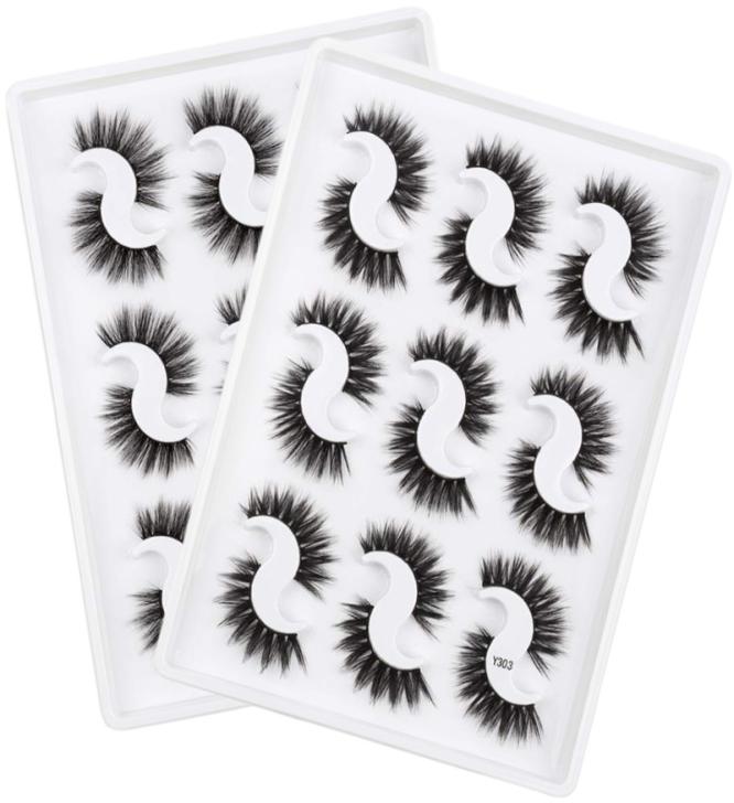

3D Mink lashes boxes eyelash packaging 9 Pairs Natural Makeup Eyelashes5667419