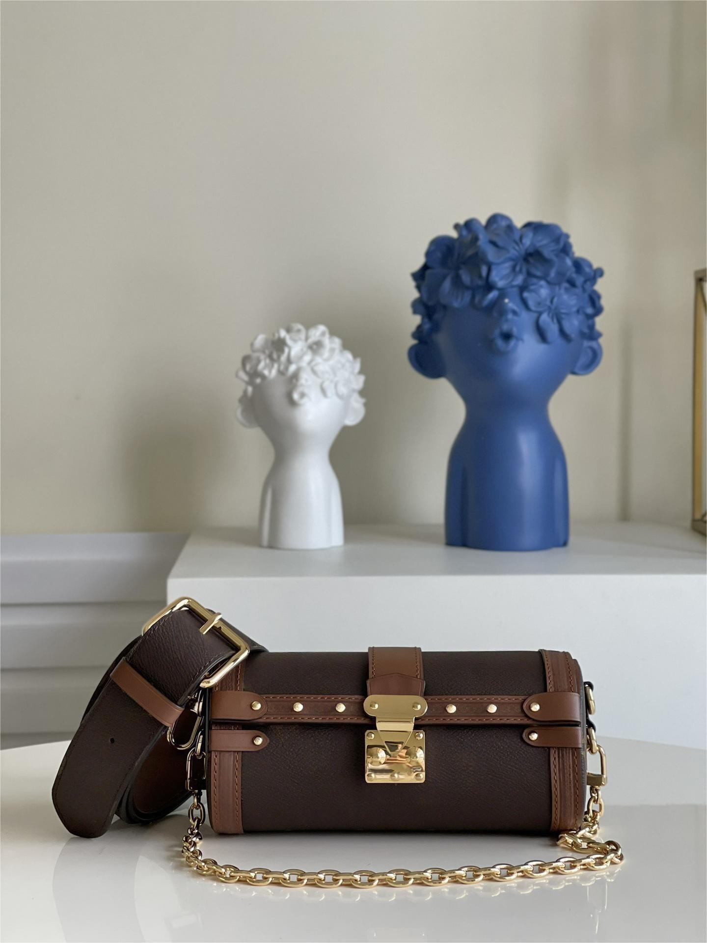 

5A Designers Classic PAPILLON TRUNK Cross body Shoulder Bags Messenger Bag Handbag Purse Pouch, Brown