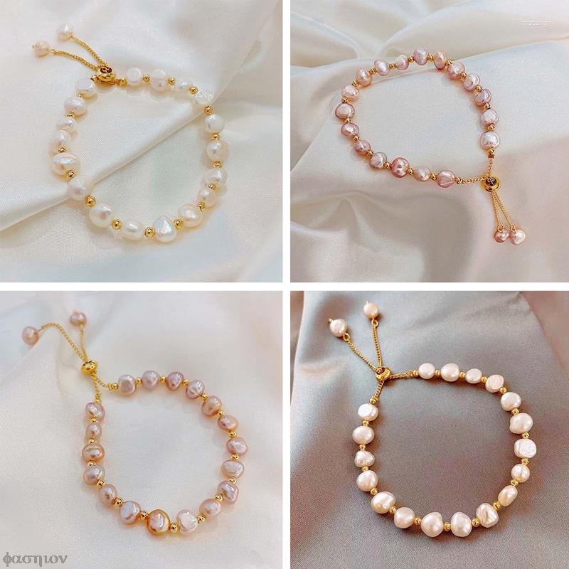 

Charm Bracelets Baroque Natural Pearl Bracelet Sexy For Woman Fashion Sweet Lady Temperament Chaoren Jewelry South Korean