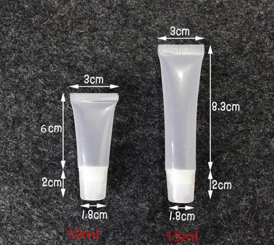 

5ml 8ml 10ml 15ml Empty Lipstick Tube Lip Balm Soft Tube Makeup Squeeze Clear Lip Gloss2357890