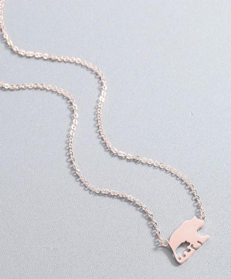 

necklace women stainless steel simple Polar bear Choker chain necklace Steel fashion rose gold boho jewelry on the neck5991808