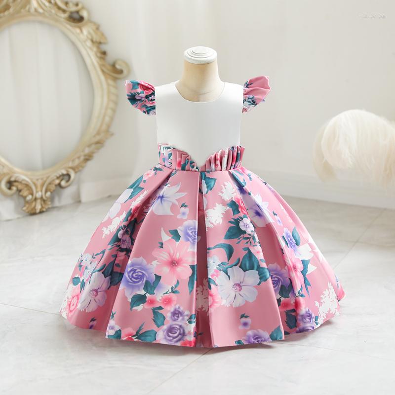 

Girl Dresses Ittle Flower Satin Cloth Dress Peplum Party Birthday Celebration