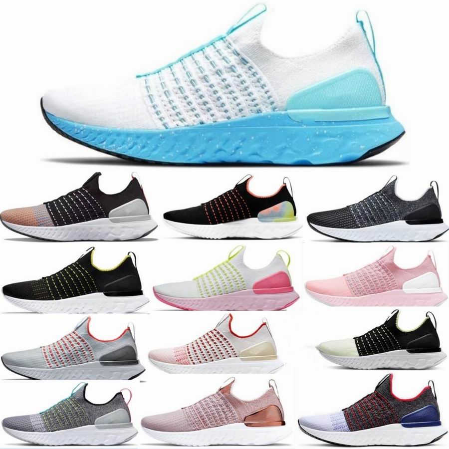 

React Phantom Run knit 2 Mens Running Shoes White Shock Breathable Fly FK2.0 Casual Sneakers Women Pink Purple Black Beige Blue Spring Sports Trainers A pair of slip-ons, Color19