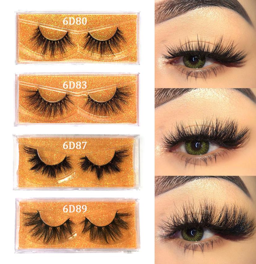 

6D Mink Eyelashes Full Volume False Eyelash Reusable Lashes 25mm Fluffy Messy 3D Mink Lashes Whole lashes minkMakeup2128857