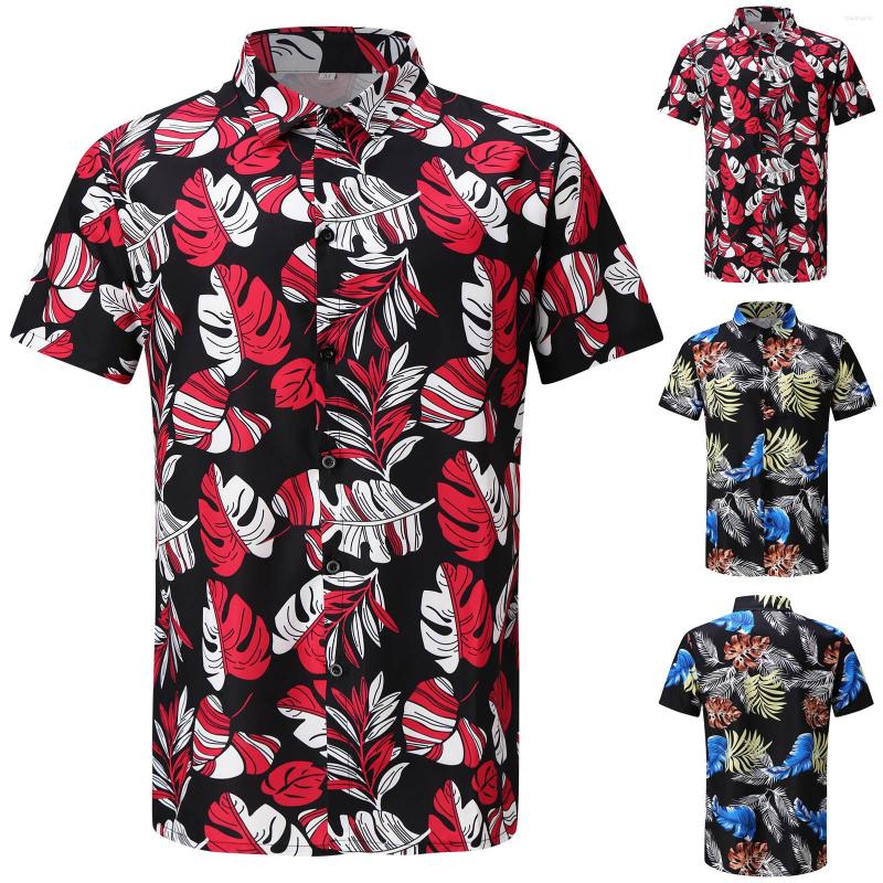 

Men's T Shirts Beach Summer Printed Casual Short Blouse Fashion Top Men's Vintage Print Overshirt White Shirt 3D Camisa, Black