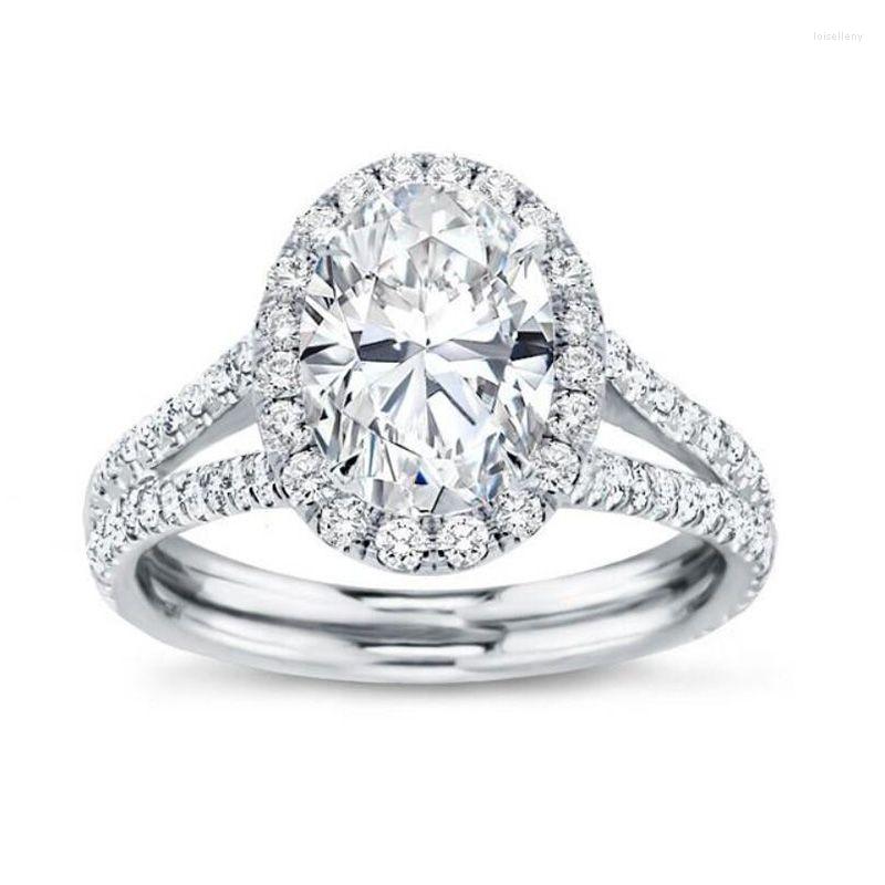 

Wedding Rings 2023 European And American Oval Zircon Ring Fashion Engagement F801
