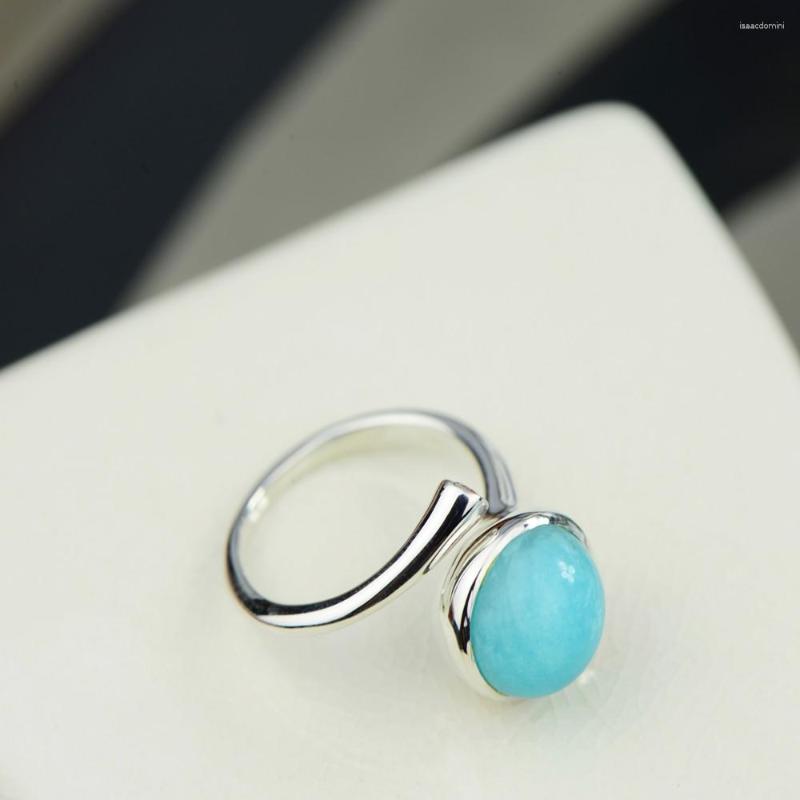 

Cluster Rings BOCAI Real S925 Silver Jewelry INlaid With Tianhe Stone Ring Simple Personality Temperament Fashionable Birthday Gift