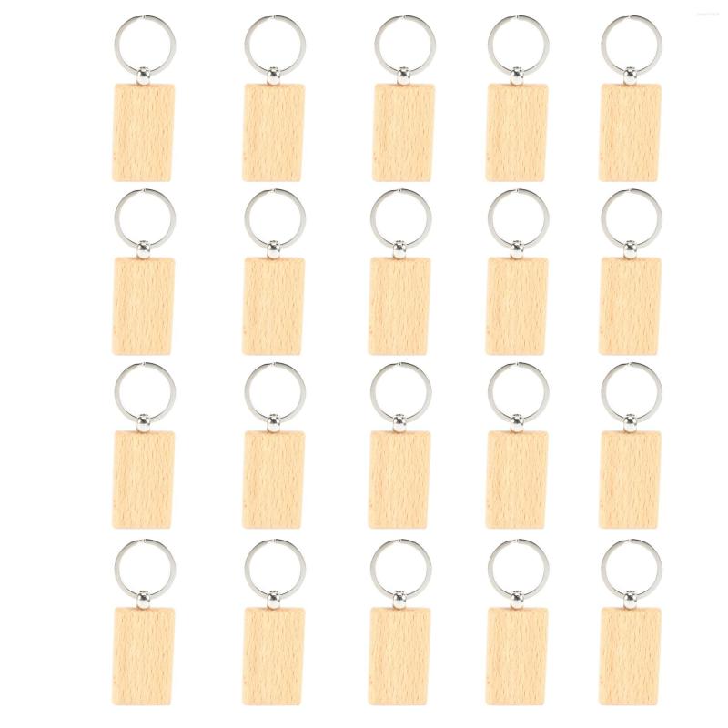 

Jewelry Pouches 20Pcs Blank Wooden Key Chain Diy Wood Keychains Tags Gifts Yellow Rectangle