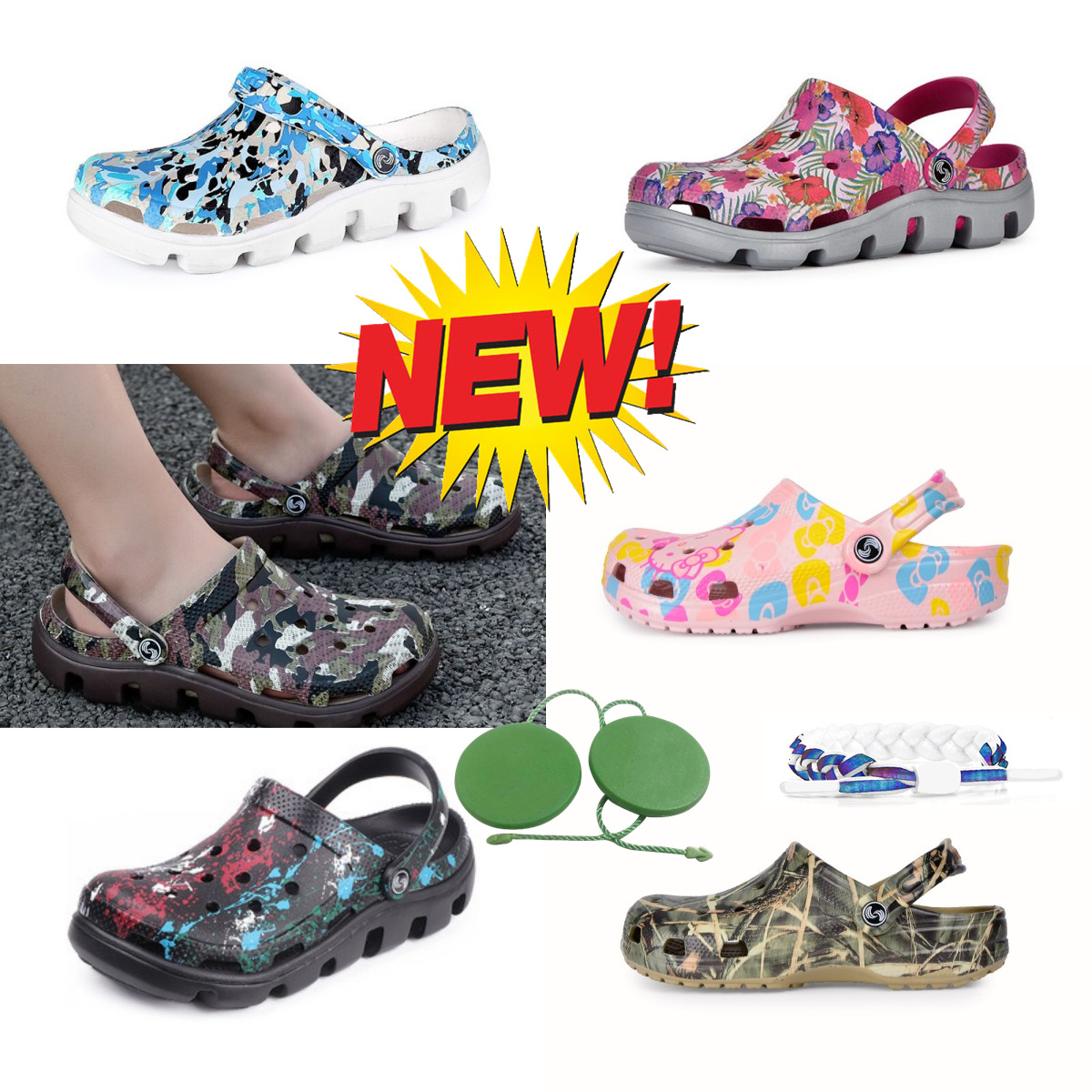 

Women Scuffs Slippers Sandales Fashion Sandal Rubber Clogs Oran sandal Waterproof Mules outdoor Designer Slippers, Lightgreen