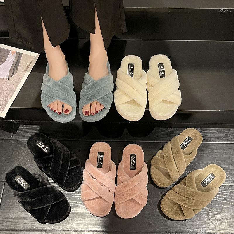 

Slippers Womens Shoes 2023 Women Indoor Warm Fluffy House Couple Lightweight Soft Comfortable Winter Zapatos De Mujer, Dark brown