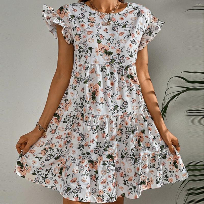 

Casual Dresses Spring And Summer Fashion Long Sleeve Tunic Dress For Women Ruffle T Shirt