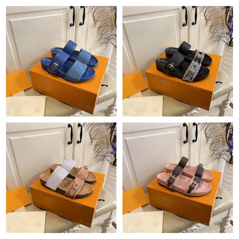 

Designer Slippers slides Top Quality sandals Summer Flats Sexy real leather platform Shoes Ladies Beach Effortlessly Stylish Slides Gold Buckles Women, 10