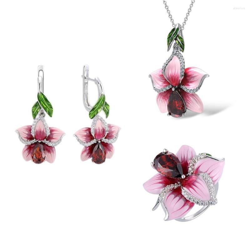 

Necklace Earrings Set Rhinestone Flower Luxury Morrocan Jewelry Accessories Valentine's Party Beach, Picture shown