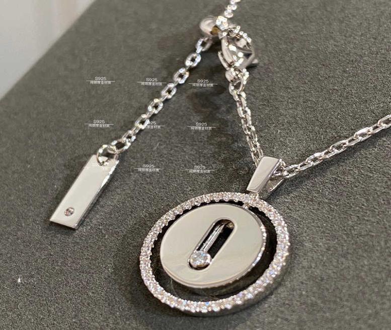 

2022 New Pure 925 Sterling Silver Jewelry For Women Beach Necklace Slide Stone Pendants Move Diamond Design Summer Luxury Brand1387697