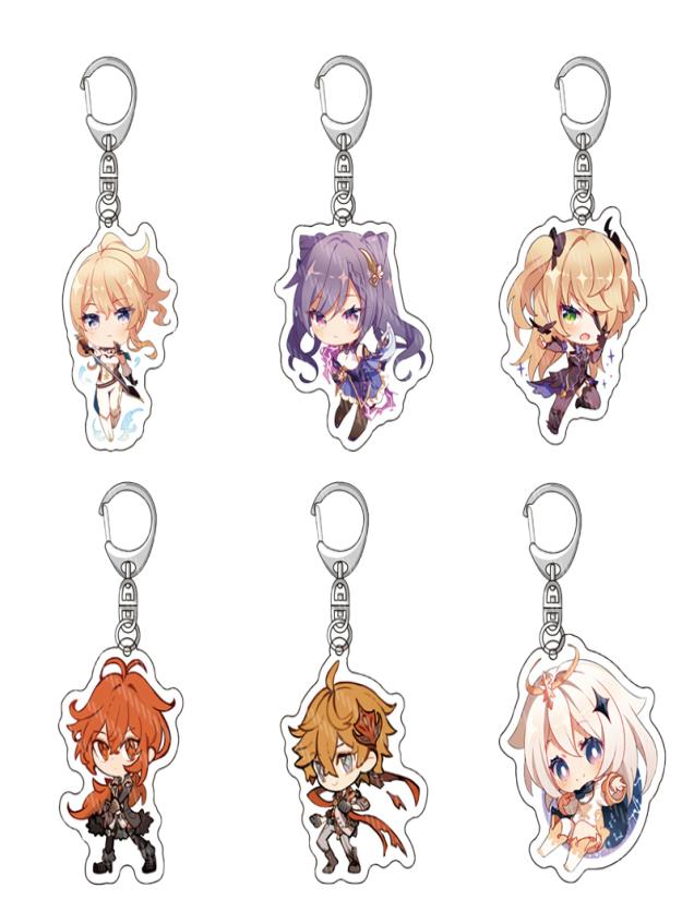 

New Game Genshin Impact Acrylic Keychain Anime Delicate Craft Mengpa Cartoon Key Chain Delicacy Bag Pendant Small Car Keyring1607265