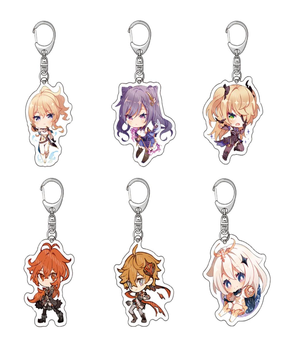 

New Game Genshin Impact Acrylic Keychain Anime Delicate Craft Mengpa Cartoon Key Chain Delicacy Bag Pendant Small Car Keyring9219635
