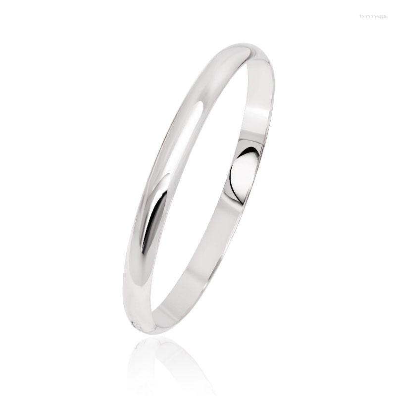 

Bangle MxGxFam Smooth Bracelet Bangles Women White / 585 Rose Gold Color Jewelry Classic Style No Skin Allergy Nickel Free Raym22