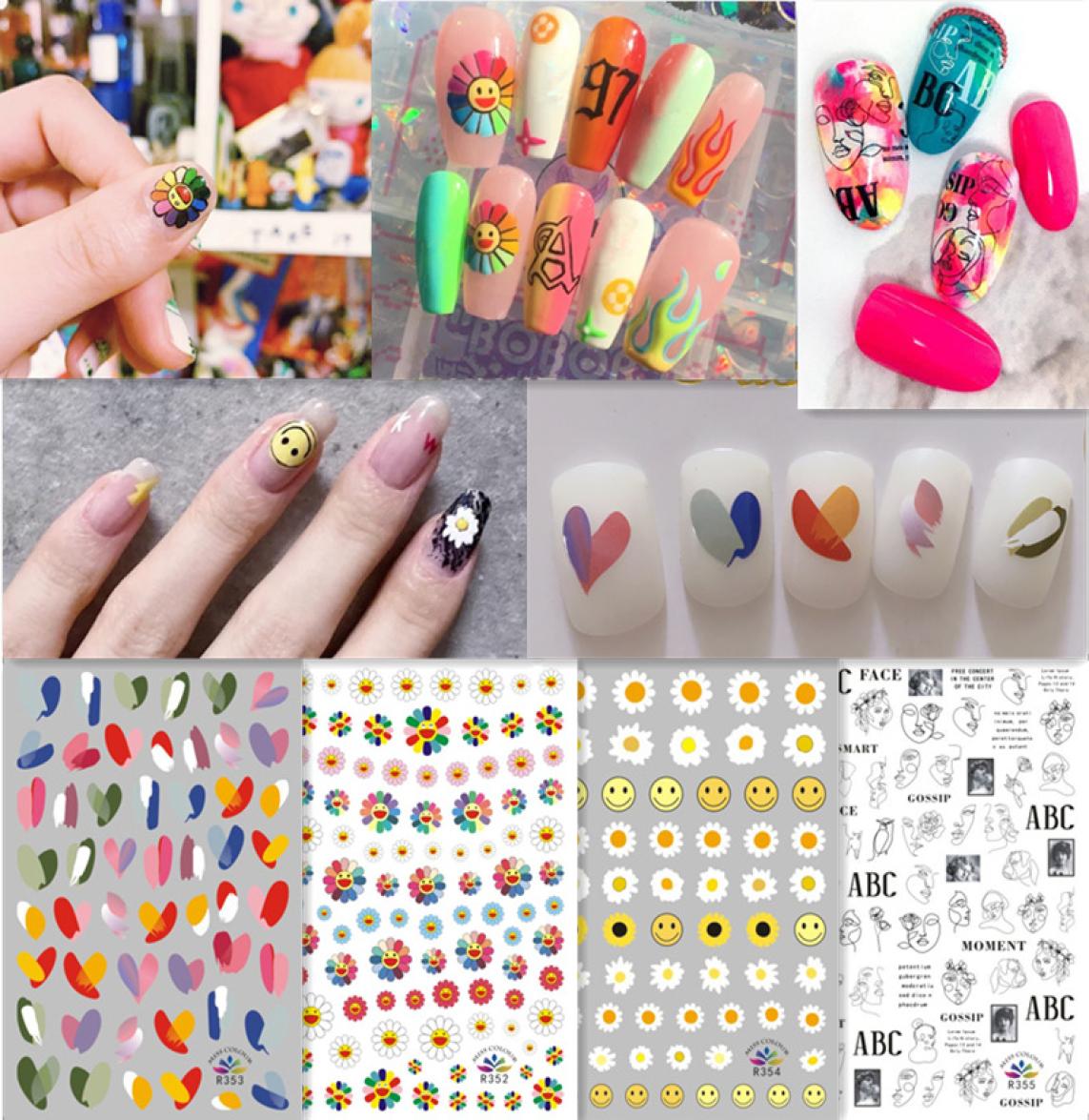 

Nail Sticker Selfadhesive Daisy Sun Flower Miss Colors Fashion Logo 2020 New Style Brand 40 Design To Choose7680038, Multi