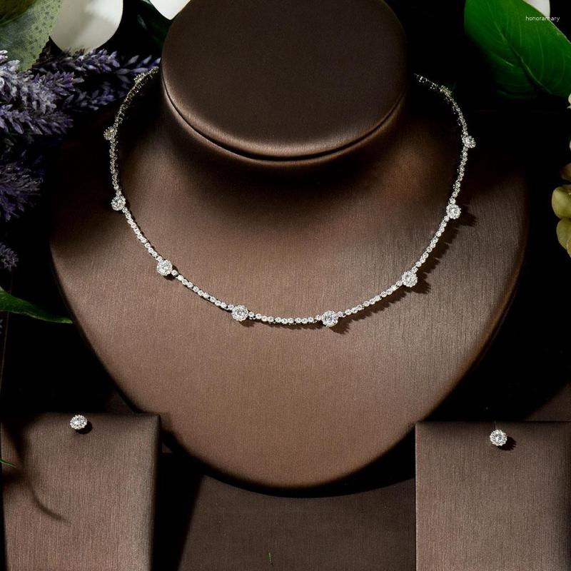 

Necklace Earrings Set Fashion Nigeria 2 Pcs Bridal Dubai Full Jewelry For Women Wedding Party Accessories Design N-196, Picture shown