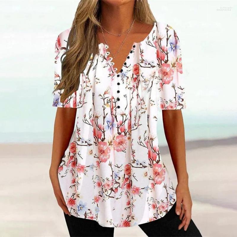 

Women' Blouses Women' Women Top Buttons Lady Summer Soft Daily Wear Chic Casual Blouse, Light brown
