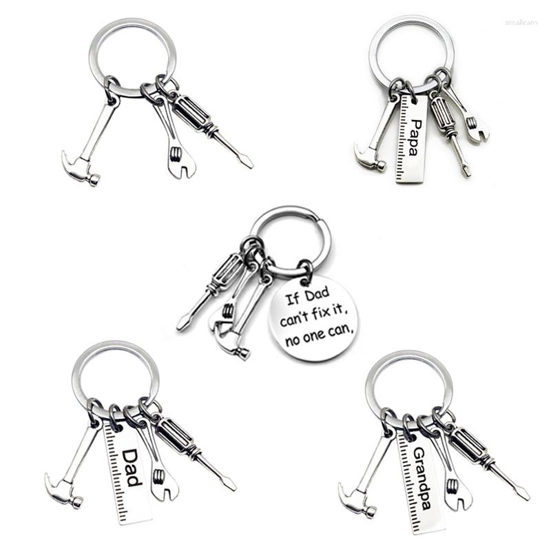 

Keychains Fathers Day Gift Love You Daddy Father Keychain Accessories Jewelry Key Ring Mini Repair Tools Pendants Keyring Chain