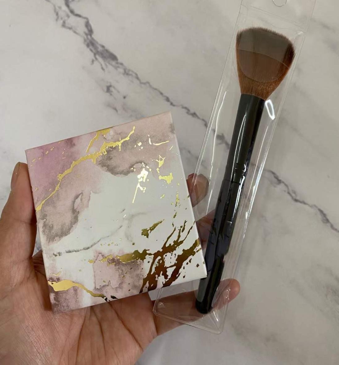 

BRAND highlighter double gleam extra dimension skinfinish pouder 10G Pressed Powder highlighting Foundation With Brush Bronzers 7124070, Army green