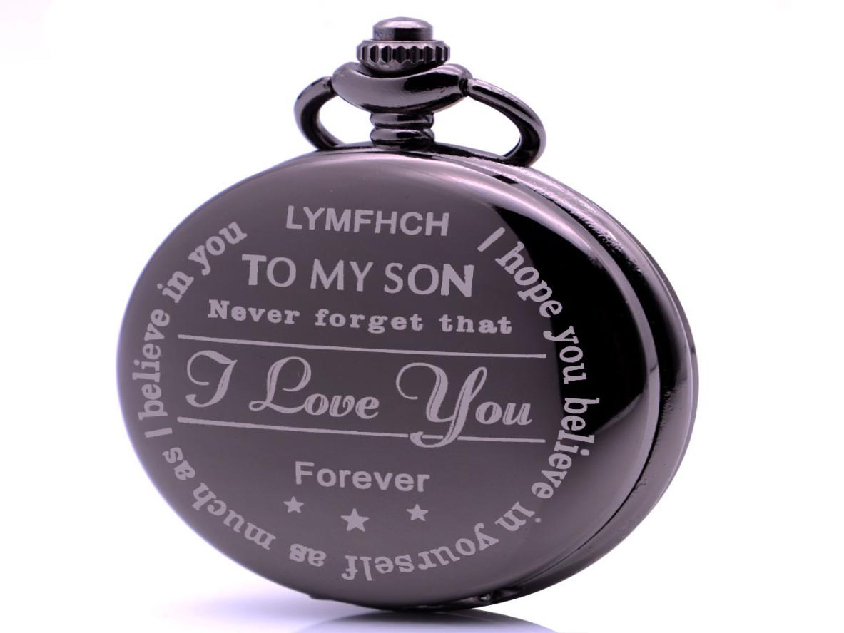 

Vintage Mens Boys Engraved Pocket Watch to My SonNever Forget ThatI Love You Forever Gifts Christmas Birthday Graduation8062091, Black