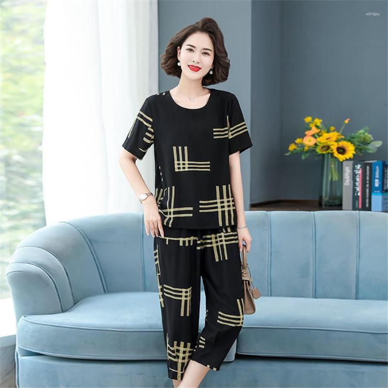 

Women's Tracksuits Women Striped Casual 2 Piece Set Summer Fashion Loose Short Sleeve Irregular Blouse Baggy Harem Pant Suit 6XL, Picture shown