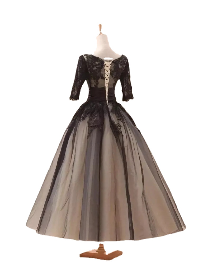 

Short A-Line Wedding Dress Plus Size Scoop Half Sleeve Lace Up Tea Length Party Dresses Bridal Gowns QC1078, Same as image