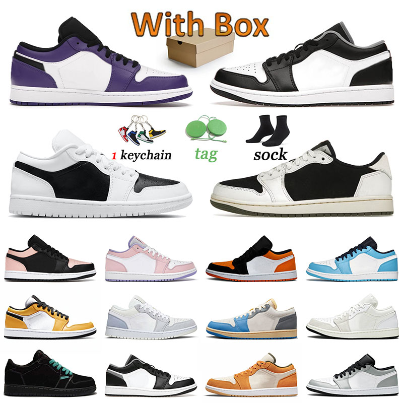 

Jumpman 1 Panda Basketball Shoes low Trainers 36-46 Court Purple White Black Toe Grey Fog Bleached Coral Light Smoke Grey Shattered Men Women Sneakers Outdoor Sports, Vintage unc grey 36-45