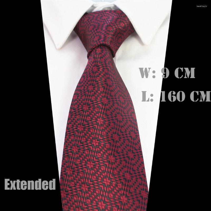 

Bow Ties Ricnais 63" Extra Long Size Tie For Men 160cm 9cm Necktie Floral Paisley Big Mens Silk Neck Suit Wedding Party