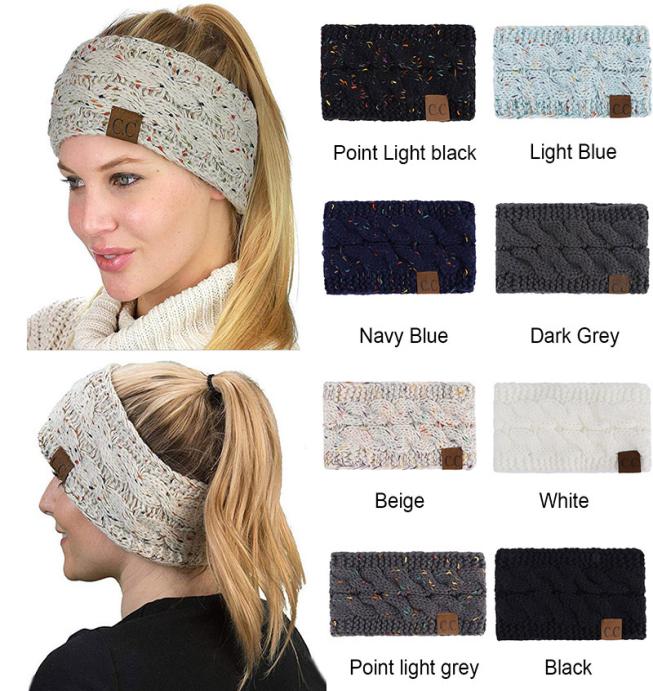 

CC Hairband Colorful Knitted Crochet Headband Winter Ear Warmer Elastic Hair Band Wide Hair Accessories8574227, Red