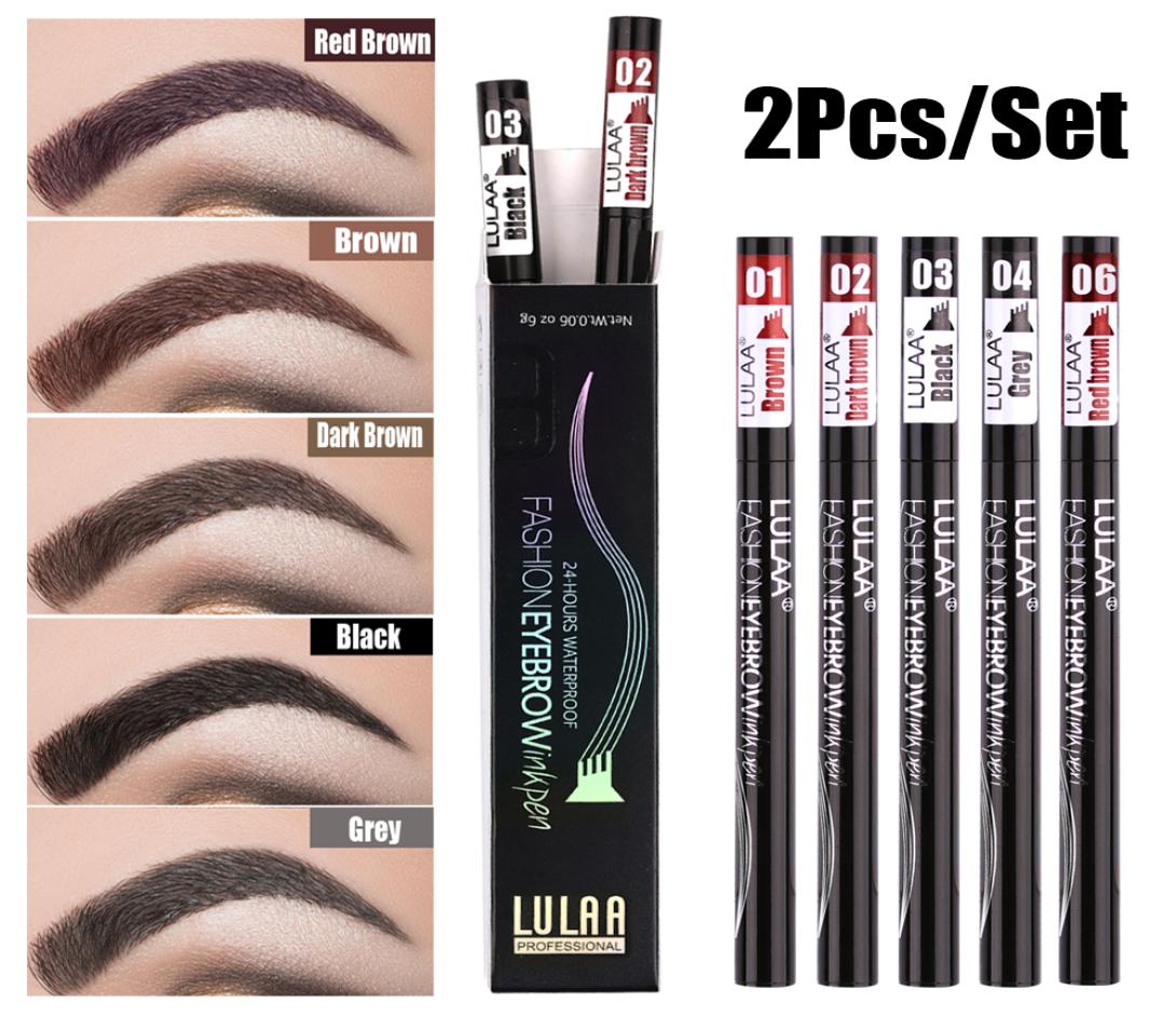 

LULAA 2pcsset Natural Microblading Pencils Eyebrow Tattoo Pen 4 Fork Tips Fine Sketch Waterproof Liquid Eyebrow Pencil Fourclaw 9045889, Army green