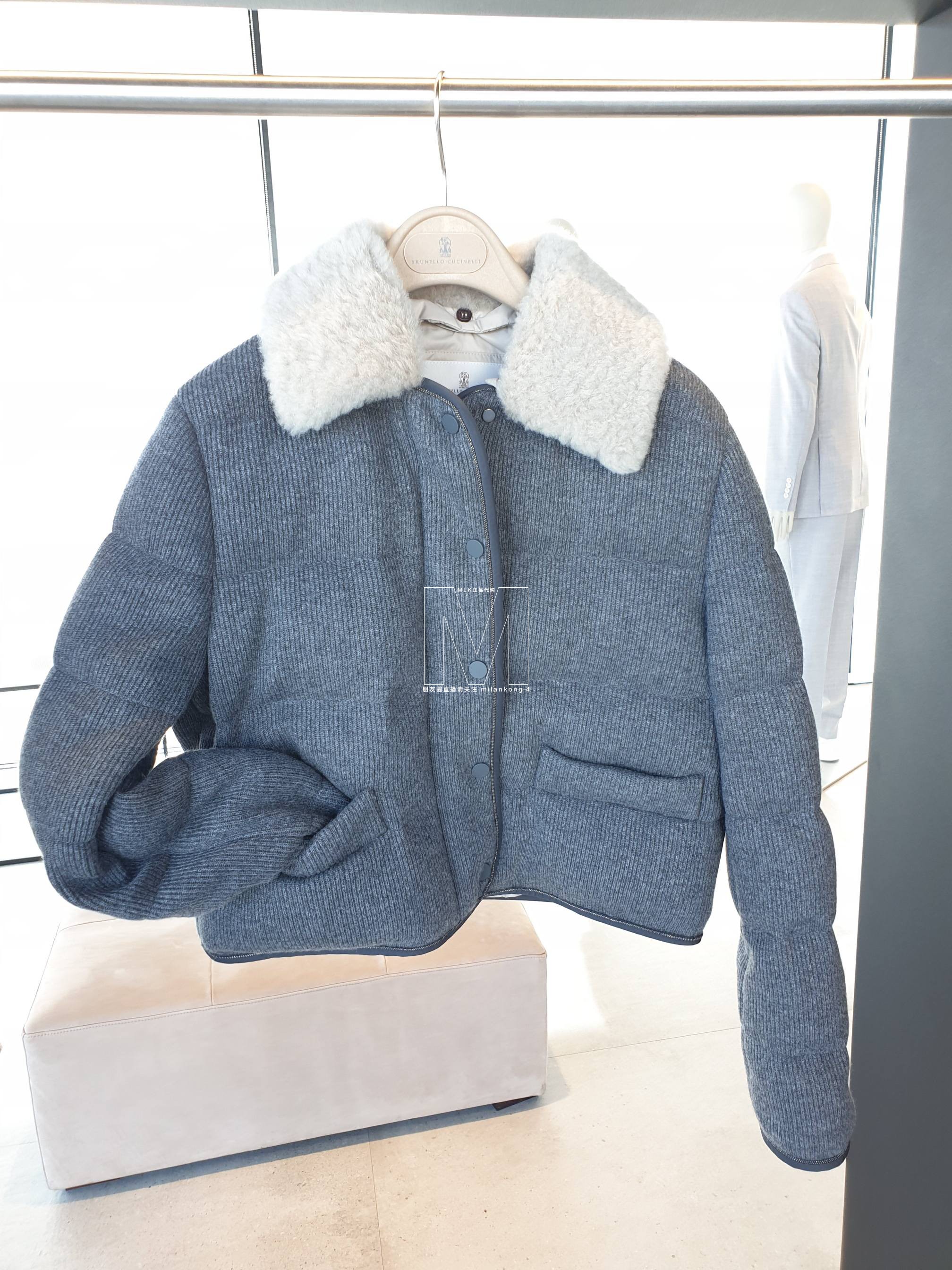 

Women Wool Jackets Brunello Cucinelli Fall Winter Lapel Single Breasted Loose Long Sleeve Daily Cashmere Coat, Blue