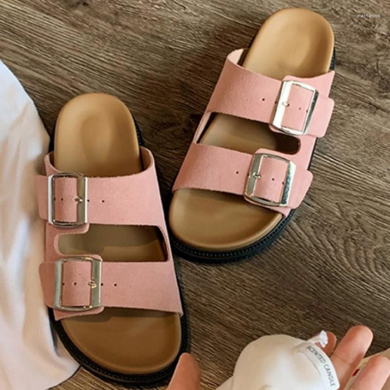 

Slippers Flats Women Slingback Beach Dress Open Toe Sandals Shoes 2023 Casual Walking Platform Slides Mujer Zapatillas, Coffee