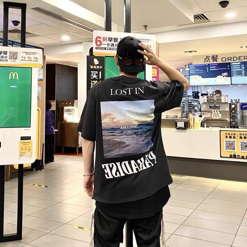 

Men' T Shirts Frog Drift Streetwear ASKYURSELF OG Reflect Light Vintage Loose Oversized Summer Beach Graphics Tee Tops Shirt For Men, Black