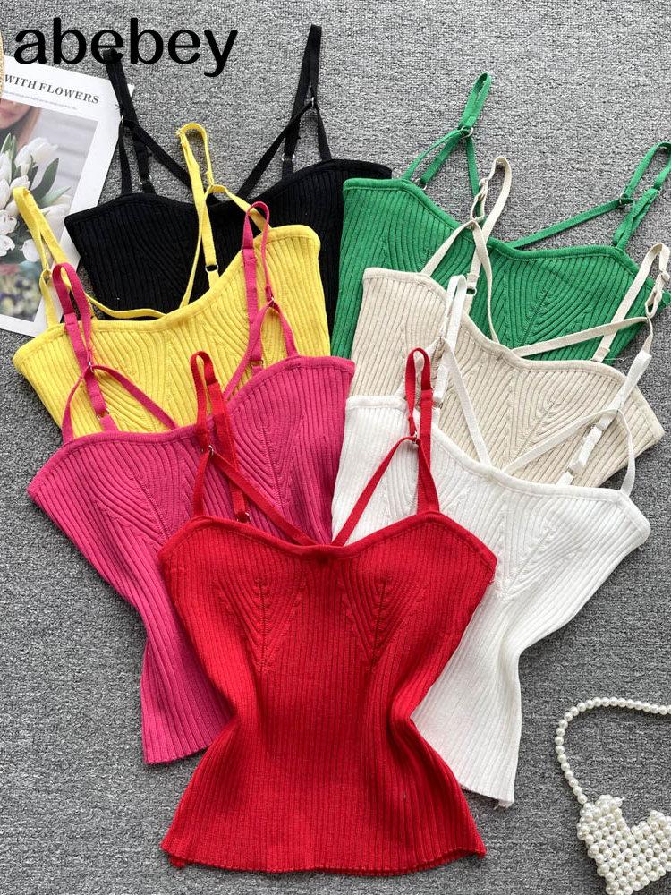 

Women's Tanks High Quality 2023 Summer Hollow Out Womens Camis Tops Thin Knitted Sleeveless Sexy Camisole Women Clothes, Burgundy