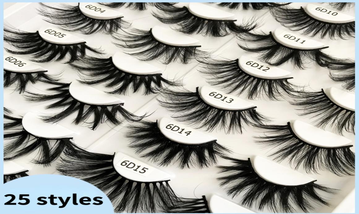 

Super Long 25mm Faux Mink Eyelashes 3D 5D 6D High Volume Dense Dramatic Eye Lashes Makeup False Eyelash 100 pairs2778249