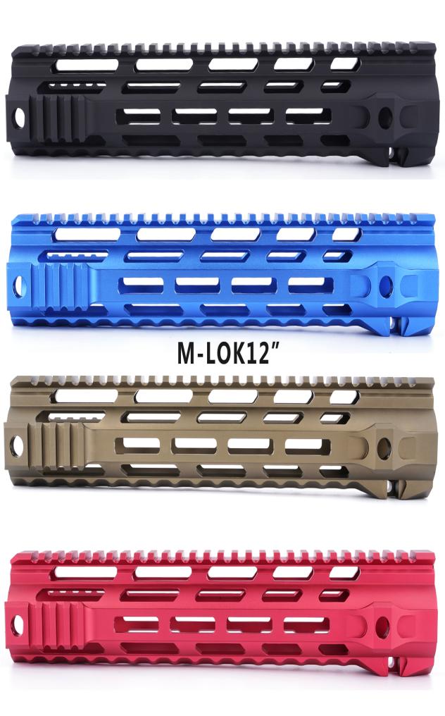

12 inch mlok handguard Float Super Slim MLok Handguard Quad Rail W Nut Fit 223 for m lok handguard7149056, Black