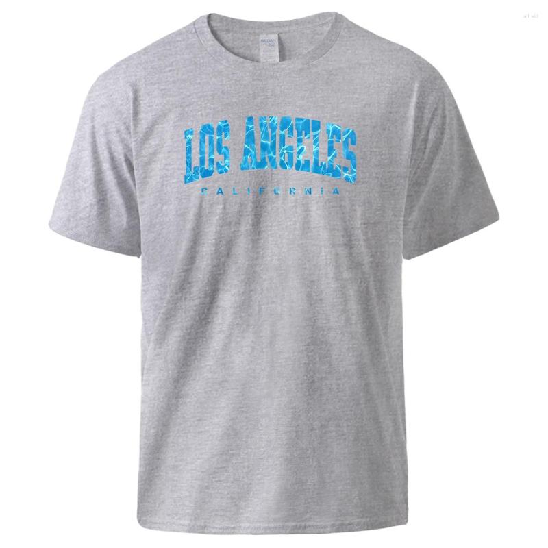 

Men' T Shirts Los Angeles California Sea Surface Ripple Design Man T-Shirts Cotton Soft Tee Casual Fashion Top Vintage Classic T-Shirt, Blue