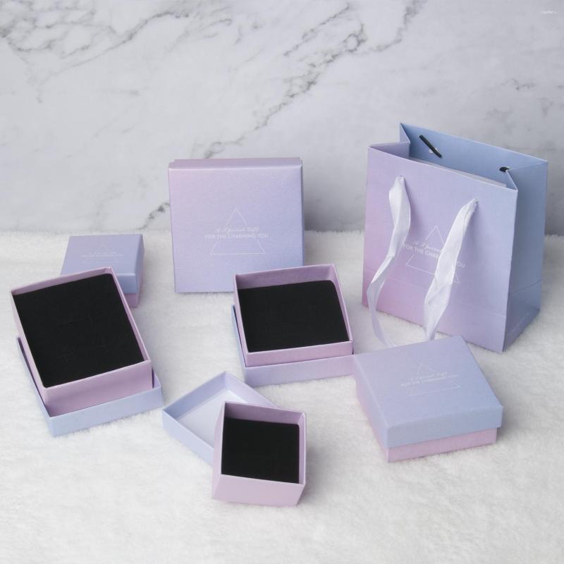 

Jewelry Pouches Paper Box Cardboard Bracelet Boxes Ring For Gifts Present Packaging Display Storage